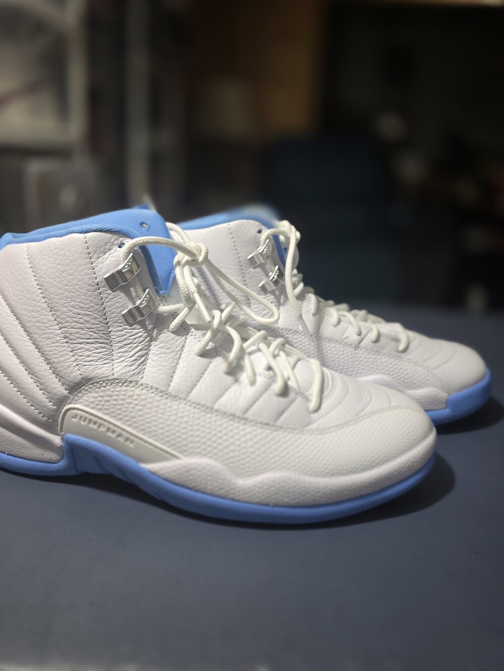Jordan 12 Retro Melo White and Light Blue  Sneakers Size 9.5m New. - Picture 3 of 6